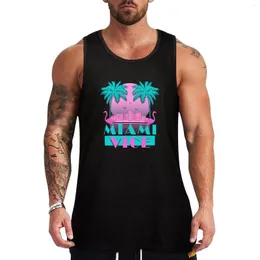Regatas masculinas Miami Vice - Design retrô dos anos 80, acessórios para academia, roupas esportivas masculinas