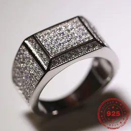 خواتم الزفاف Hoyon S925 Sterling Silver 2 قيراط خاتم الماس Men S Anilo Gemstone 925 Jewelry Bougue Anilomuje 230721