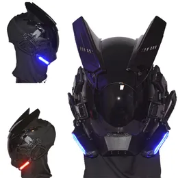 Máscara Cyberpunk Cosplay maski Black Samurai Wars Kamen Rider Masks Halloween Fit Party Coolplay Gift