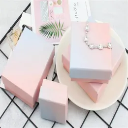 New ins Fashion Pink Blue Gradient Jewelry Packing Box Ring Collana Bracciale Ricezione regalo Scatola di imballaggio multiuso WL6652322