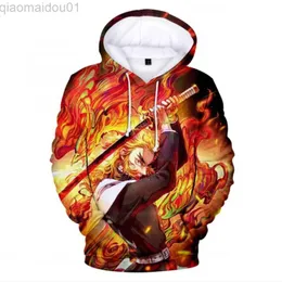 Sweats à capuche pour hommes Sweatshirts Convient 3D Demon Slayer Hoodies Mode Automne Sweatshirts Hommes Sweat à capuche pour femme 3D Comic Kimetsu no Yaiba Garçons filles Pulls L230721