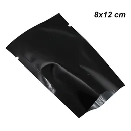 8x12 cm 200 Pcs Black Aluminum Foil Heat Seal Pouch Open Top Foil Mylar Bag Vacuum Sealer Food Preparation Equipment Baggie for Fo263c