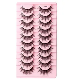 10 Matter 3D Cat's Eye Eye False Eyelashes as creens remense and fluffy بشكل طبيعي ، والعديد من الأنماط تختار ، ودعم الشعار المخصص