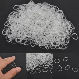 500pcs Hair Tie Band Hastail Holder Elastic Rubber Clear White Women DIY Укладки волос