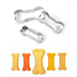 Pişirme kalıpları 3pcs/set diy fondan bisküvi kurabiye kabartma makinesi kalıp köpek kemik kek çikolata dekorasyon araçları pasta fırın mutfak