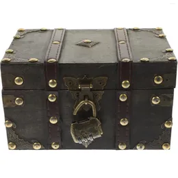 Present Wrap Vintage Treasure Jewelry Case Box Home Storage Wood Souvenir Organizer Collection Alloy Earring Child Wood