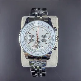 Relógio masculino quartz navitimer designer de relógios todos os mostradores pulseira de couro relogio moda feminina relógios de luxo aaa qualidade 50MM azul gelo dh010 C23