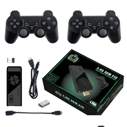 Jogadores de jogos portáteis M8Ii M8 Tv Video Console 2.4G Double Wireless Controller Stick 4K 13000 Retro Games 64Gb With S For Ps1/Gba Dr Dhdx0