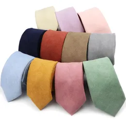 Bow Ties Style Men's Tie Super Soft Downy Suede Colorful Solid Vintage British Casual 7cm Narrow Necktie Party Daily Dinner Nice Gift