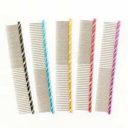 armipet Dog Pet Comb 6062003 Bright Multi-Colored Stripe Grooming Comb For Shaggy Cat Dogs Barber Grooming Tool Salon 5 Color279p