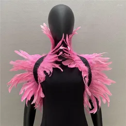 Kvinnors päls lång faux sjal gotisk fjäderföreställning prom halloween fest kostymtillbehör