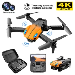 KY907 Mini Drone 4K Profesional Intelligent Hinder Undvikande Smart Hover Quadcopter Dual Camera Folding Fjärrkontrollplan Helikopter