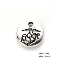 Ny design United States Marine Corps Round Disc Pendant USMC Charms Armband Tillbehör för DIY -smycken Making297A