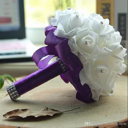 Ucuz Köpük Gül Gelin Düğün Buket Düğün Dekorasyon Kristalleri Yapay Çiçek Nedime Gelin El Tutma Broş Çiçekleri285m