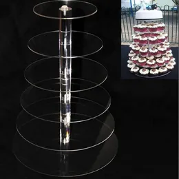 6 Tier Acrylic Cupcake Stand Round Cake Stands for Wedding Party Cake Display Decoration Cupcake Holder ZA5613205T