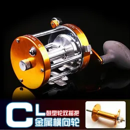 Carretilhas de isca Ming Yang Tambor CL30-90 Roda de manivela dupla Lateral Metal Ice Fishing Carretel Tackle231s