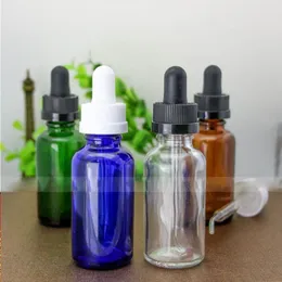 Frasco conta-gotas de vidro 330pcs âmbar verde claro azul 30ml vazio frascos de óleo essencial 30ml mini frasco de vidro líquido com tampa à prova de crianças arhv