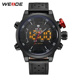 prezent Weide Męski kwarc mody LED LED Display Top marka luksusowy oryginalny skórzany pasek wojskowy zegarek zegarek clo273y
