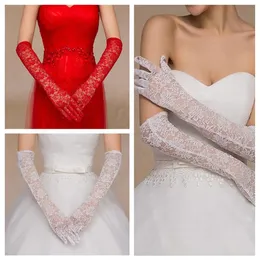 Formal Long Sheer Lace Elbow Length Bridal Gloves Full Finger for Party Wedding & Event Accessories Prevent Bask300z