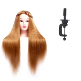 Cheveux synthétiques tête poupées pour coiffeurs 24 pouces Mannequin formation têtes de poupée Mannequin coiffures professionnelles275u