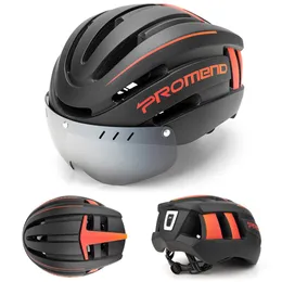 Helme Promend Fahrradhelm mit LED-Licht, wiederaufladbar, intergrallymolded Fahrradhelm, Mountain Road Bike Helm, Sport, sicherer Hut für Herren