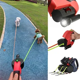 Coleiras para cães coleiras duplas retráteis para animais de estimação para 2 cães pequenos gatos zero emaranhado filhote de cachorro corda de tração corrida ao ar livre acessórios de treinamento 230720