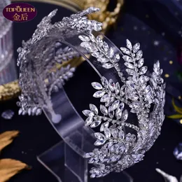 Luxury Diamond Leaf Wedding Tiara Baroque Crystal Bridal Addle Crown Rhinestone with Wedding Jewelry Hair Association Diamond B2385