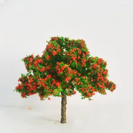 Decorative Flowers 10Pcs Architectural Sand Table Small Tree Miniature Wire Flower Model Landscape Garden Scene