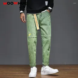 Herr jeans klassisk manlig denim designer för 2023 herr smala fit byxor aututrousers casual mager rak höst streetwear moownuc