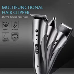 Tüm IN1 Şarj Edilebilir ve Ayarlanabilir Erkekler Saç Clipper Su Geçirmez Kablosuz Elektrikli Tıraş Makinesi BURUN ÖAR SESSİZ DERİN METİ MAKUSLARI1296C