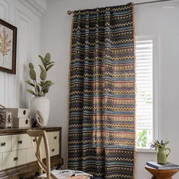 Gardin hem dekoration gardiner för vardagsrum kök sovrum semi blackout boho färgglad våg vävd jacquard med tofs