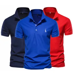 Men's Polos High Quality Multicolor Polo Shirts Slim Fit Men's Shirt Turn Down Collar Summer T-Shirts Fashion Casual Tops Tees Plus Size 230720