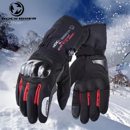 ROCK BIKER Motorcycle Gloves 100% Waterproof Touch Screen Winter Warm Motorbike Glove Carbon Hard Shell Protective Luvas Guantes278q