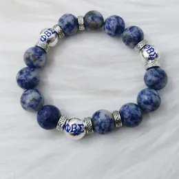 Beaded Strands Hand Made High Quality Phi Beta Sigma Fraternity Stone Pärlor Elastiska män Tillbehör Armband Bangles smycken ACCE268U