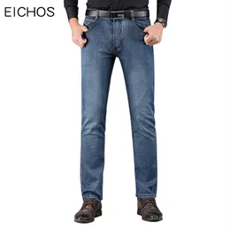 Мужские джинсы бренд высококачественный хлопковой ретро -джинсы.