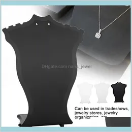 Packaging Jewelry Pendant Necklace Chain Holder Earring Bust Display Stand Showcase Rack Black White Transparent Drop Delivery 2022386