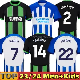 23/24 Maupay Mitoma Bhafc Soccer Jerseys Gross 2023 2024 Veltman Seagulls قميص كرة القدم مسيرة Propper Undav Lamptey Ferguson Causedo Men Kids Kits Sets