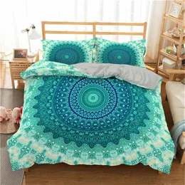 Zeimon 3D Bedding Cover Mandala Printed 2 3pcs羽毛布団カバーセットボヘミアソフトマイクロファイバーベッドクロス高級ホームテキスタイル245s