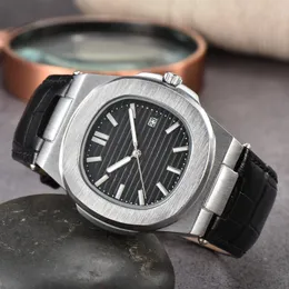 Top Brand Nautilus Watch for Men casual mode high-end läderband lysande kalender vattentät kvarts titta på reloj hombre