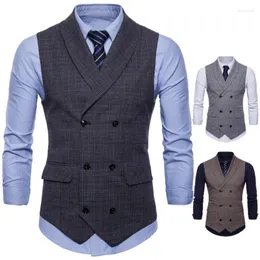 Gilet da uomo 2023 Gilet da lavoro in stile britannico Fashion Slim Fit Casual Versatile Tinta unita Mini plaid personalizzato