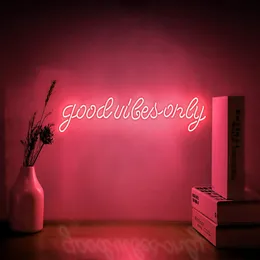 Neon Signs Good Vibes Only Wall Sign Art Decorative Lights Home Bedroom Room Party Holiday Wedding Decoration296Z