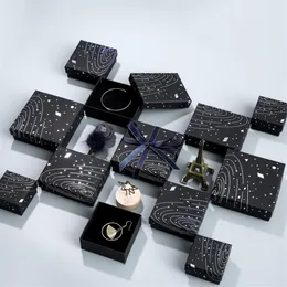 DDisplay Wandering Earth Black Jewelry Box Forever Lovers Ring Case Planetary Chart Jewelry box Outer Space Bracelet236J