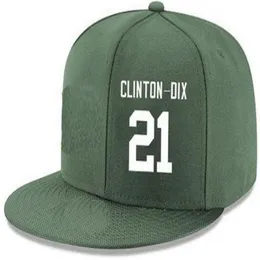 قبعات Snapback مخصصة أي رقم اسم لاعب رقم 21 Clinton Dix Green Bay Hats مخصصة لجميع أغطية الفريق قبول التطريز المسطح LO250N