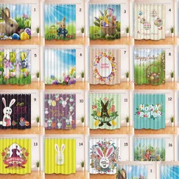 Shower Curtains Easter Bathroom Curtain 180X180Cm Polyester Waterproof 3D Rabbit Egg Printed Happy Bath Drop Delivery Home Garden Ac Dhpm3