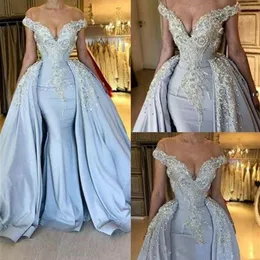 Säljer Blue Memaid Prom Evening Dress 2019 Bifogat tågfestcocktail Gown Crystal Sexig formell tävling Dres222X