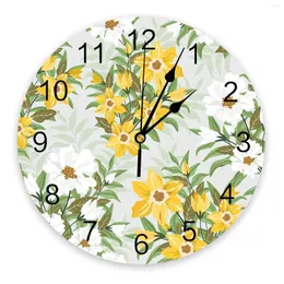 Zegary ścienne tropikalne liście kwiatów roślin do nowoczesnej dekoracji domu nastolatka pokój żywy igła wiszące stół