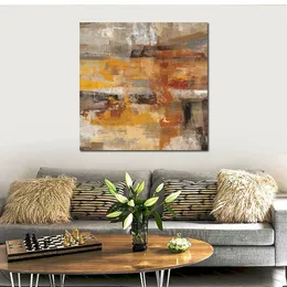 Abstract Landscape Canvas Art Mojave Road Crop Oil Painting Handmade Impressionistic Artwork