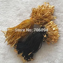 1000pcs Lot Hang Tag Strings Seal Gold Pin with Nylon And Stopper End Black Or Gold Color Choice338S