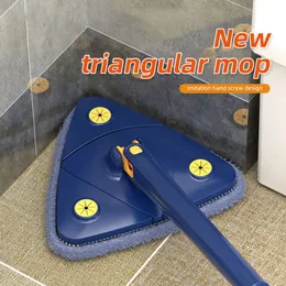 MOPS Triangle Mop 360 ° Roterabel Twist Squeeze Wringing Justerbar vattenabsorption Teleskopisk takvägg Deep Cleaning 230721