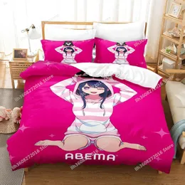 Bedding Sets 2023 Cute Oshi No Ko Set Cartoon Anime Three-piece Adult Kid Bedroom Duvetcover 3D Kawaii Colcha De Verano Cama